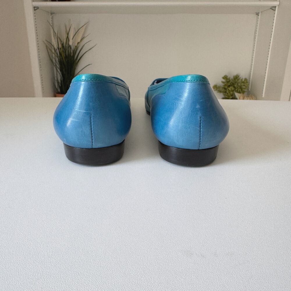 Enzo Angiolini Blue Colorblock Leather Liberty Loafers Size 9 - Picture 4 of 9